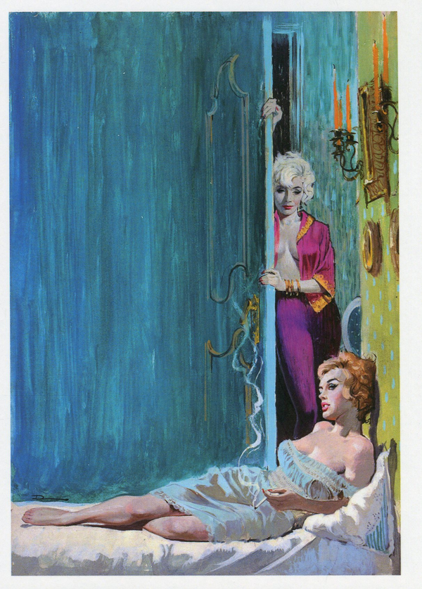  «Открытка Ernest Chiriaca — Never Love A Man, Beacon paperback cover, 1962 (EC01)», бренда Artistic Card - фото №1