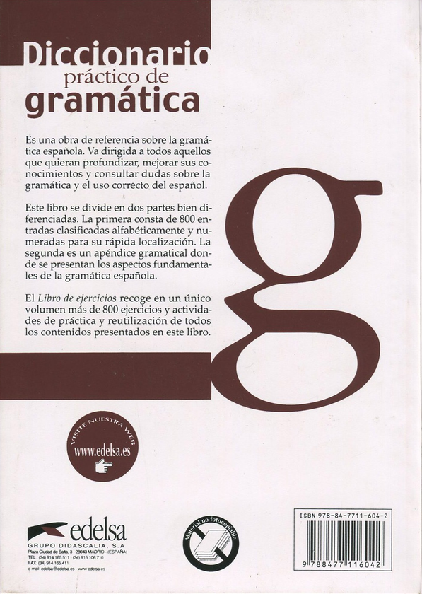 Бумажная книга «Diccionario practico de gramatica. 800 fichas de uso correcto del espanol», автор Оскар Серолаза Гили - фото №1