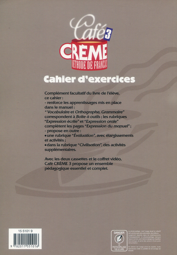 Бумажная книга «Cafe Creme 3. Cahier D'Exercices» - фото №1