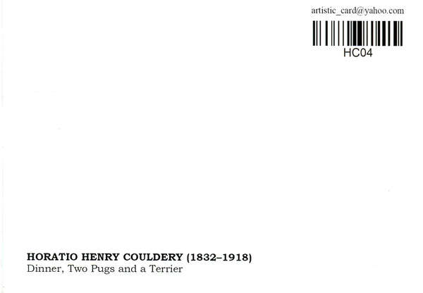  «Открытка Horatio Henry Couldery - Dinner, Two Pugs and a Terrier (HC04)», бренда Artistic Card - фото №1