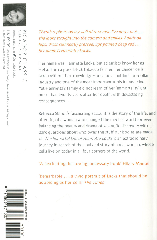 Паперова книга «The Immortal Life of Henrietta Lacks», автор Ребекка Склут - фото №1