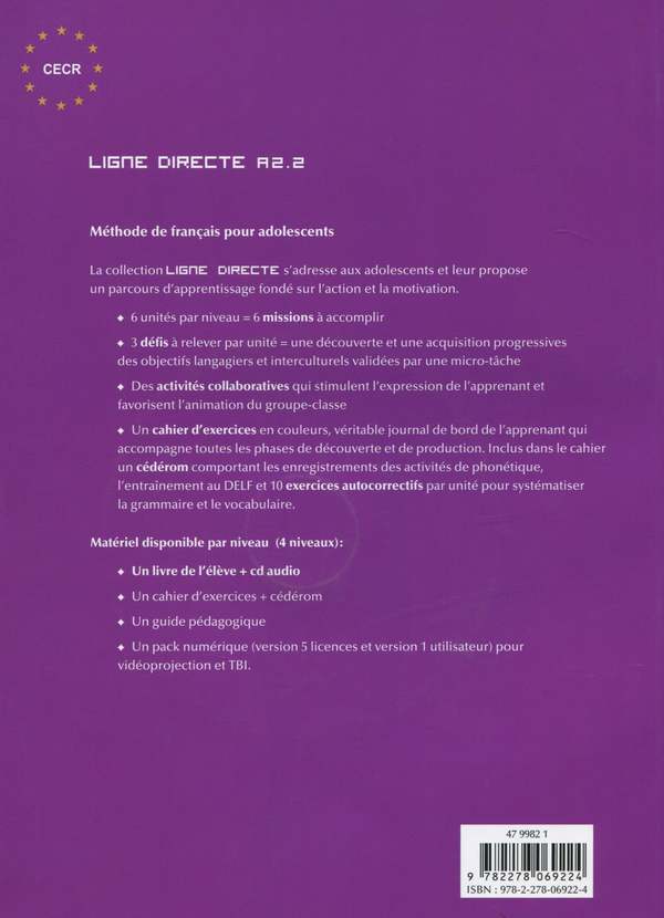 Паперова книга «Ligne Directe 3. Livre eleve (+ CD)», авторів Лоуренс Алеманні, Валері Леменьєр, Ільхам Бінан, Софі де Обрі - фото №1
