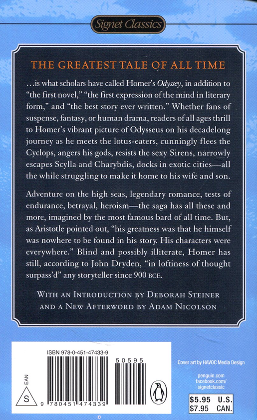 Паперова книга «The Odyssey», автор Гомер - фото №1