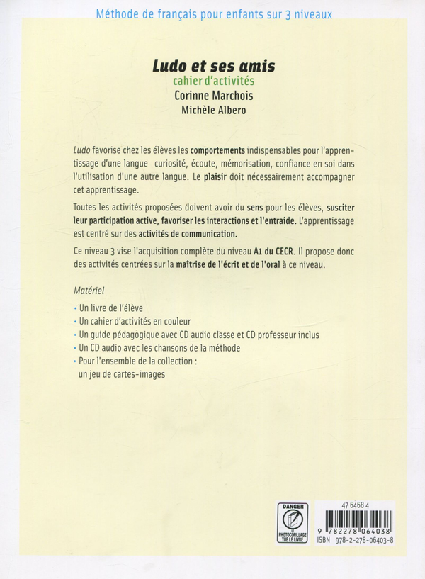 Паперова книга «Ludo et ses amis 3. Cahier d'exercices», автор Коринна Марчес - фото №1