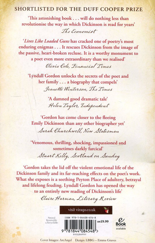 Паперова книга «Lives Like Loaded Guns. Emily Dickinson and Her Family's Feuds», автор Лінделл Гордон - фото №1