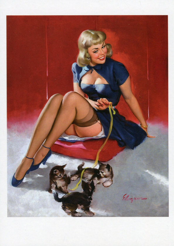  «Открытка Gil Elvgren — Some Cute Tricks, 1951 (GE15)», бренда Artistic Card - фото №1