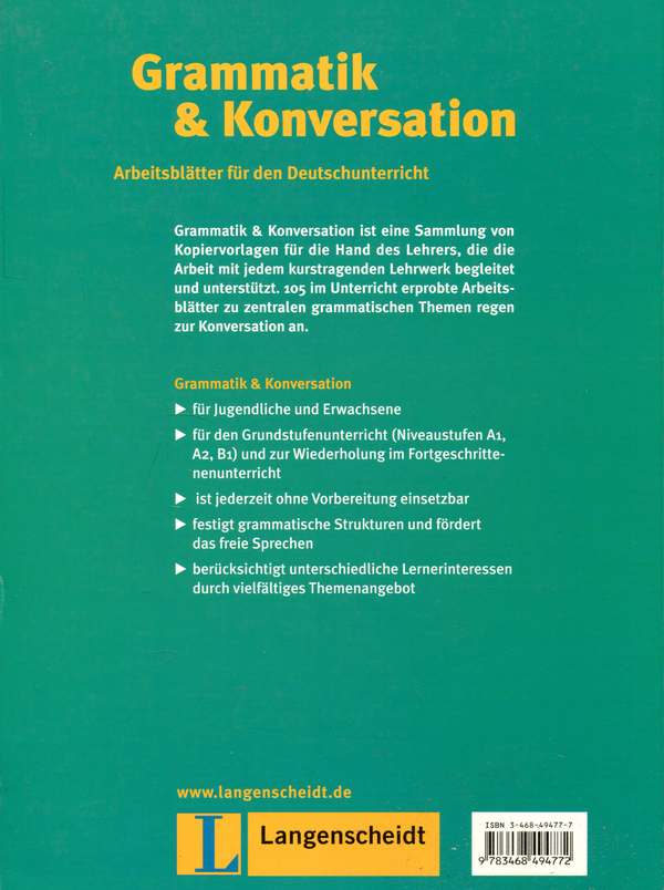 Паперова книга «Grammatik und Konversation. Arbeitsblätter für den Deutschunterricht», автор Ольга Сверлова - фото №1