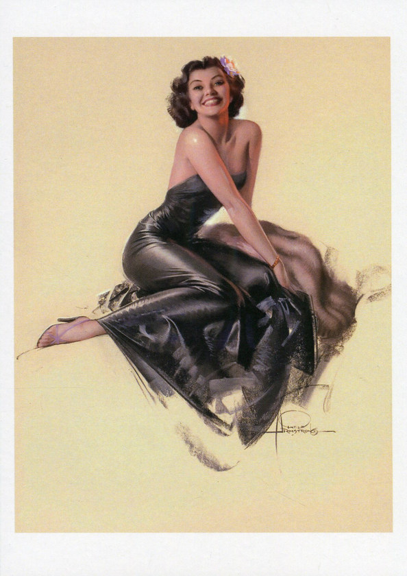 «Открытка Rolf Armstrong — Pin-Up In Black (RA02)», бренда Artistic Card - фото №1