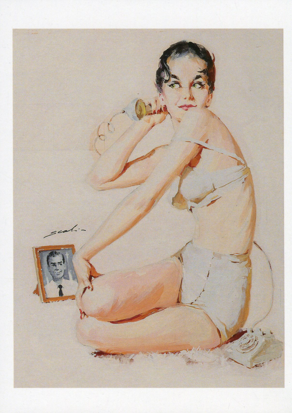  «Открытка Mauro Scali — Pin-Up On The Phone (MS01)», бренда Artistic Card - фото №1