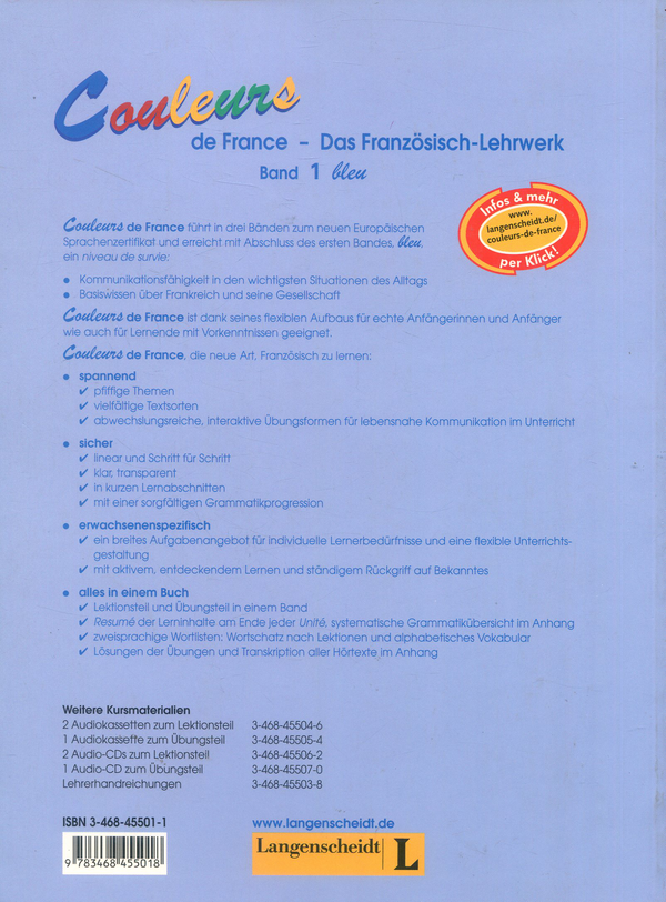Бумажная книга «Couleurs de France 1. Lehrbuch und Arbeitsbuch», автор Энни Фаудер - фото №1