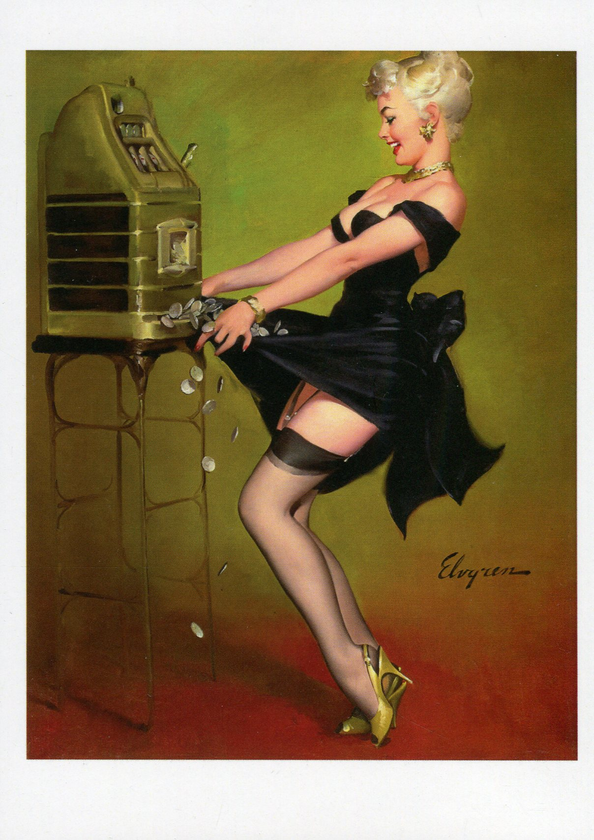  «Открытка Gil Elvgren — Jackpot, 1961 (GE05)», бренда Artistic Card - фото №1
