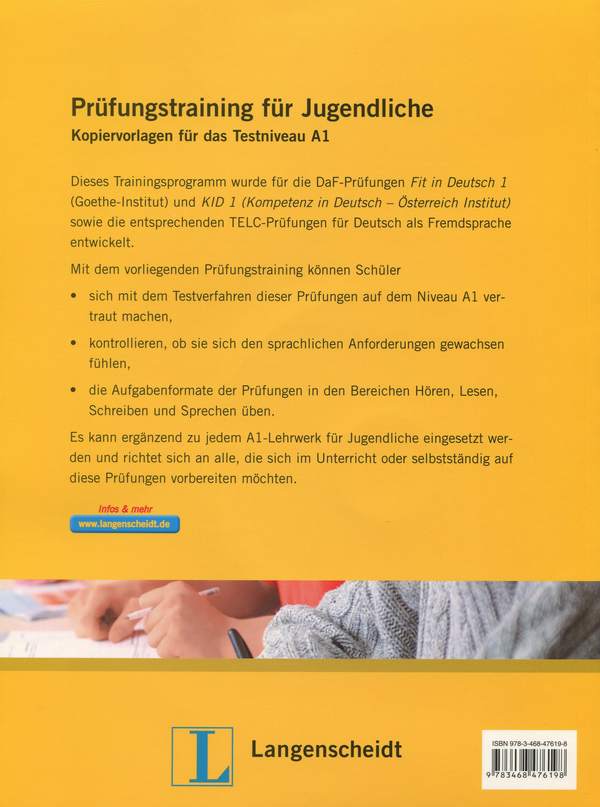 Бумажная книга «Prüfungstraining für Jugendliche. Kopiervorlagen für das Testniveau A1 (+ CD-ROM)», авторов Лидия Брандмиллер-Витовска, Иоланта Каминска - фото №1