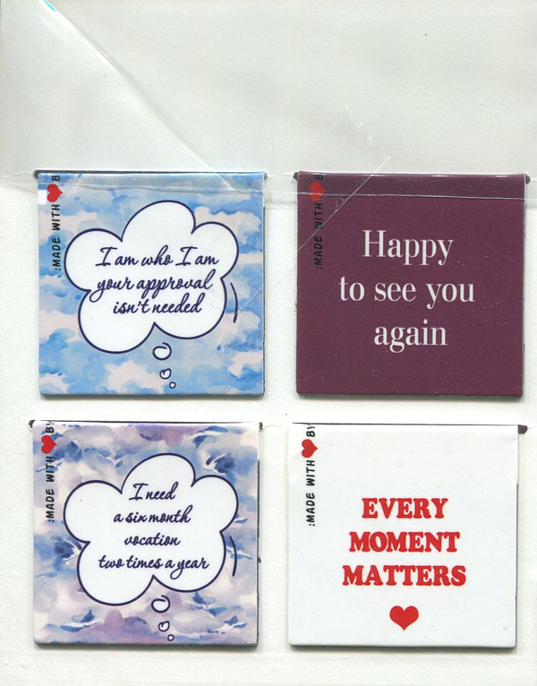 «Набор магнитных закладок для книг Bookmarks Happy to see you 4 шт (90311017)», бренда Bookmarks - фото №1