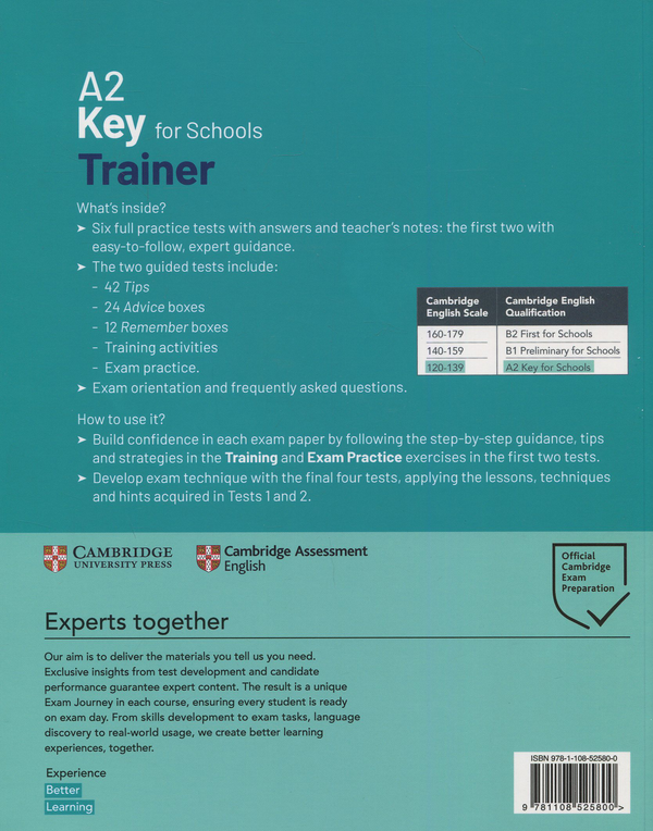 Бумажная книга «A2 Key for Schools Trainer 1 for the Revised Exam from 2020 Six Practice Tests with Answers and Teacher's Notes with Downloadable Audio» - фото №1