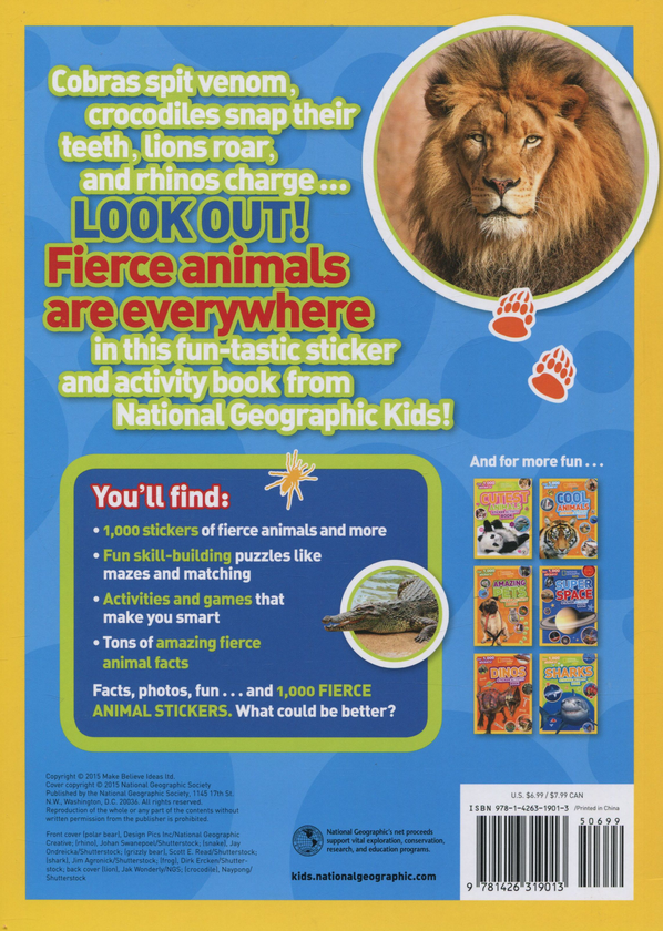 Бумажная книга «Fierce Animals. Sticker Activity Book» - фото №2 - миниатюра