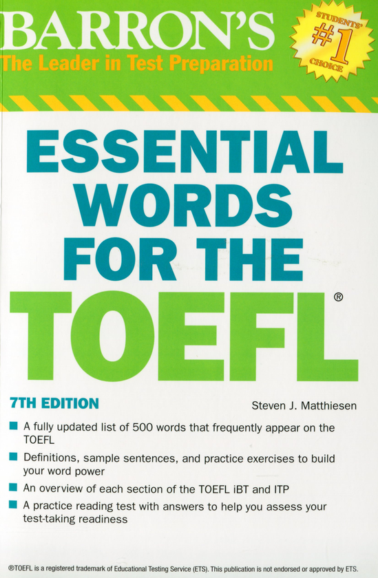 Паперова книга «Essential Words for the Toefl», автор Стівен Дж. Матізен - фото №1