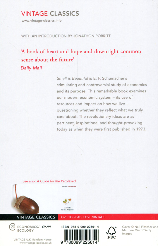 Бумажная книга «Small Is Beautiful. A Study of Economics as if People Mattered», автор Эрнст Шумахер - фото №1