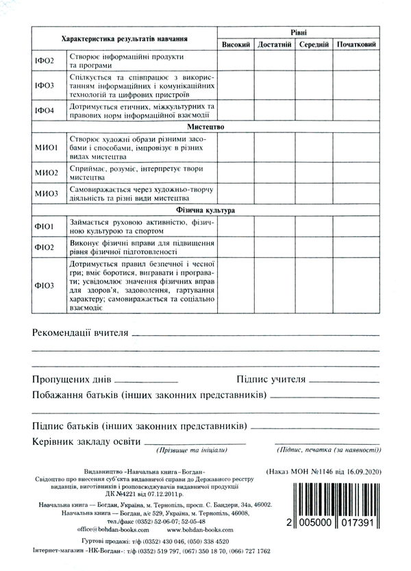 Паперова книга «Свідоцтво досягнень. 3 клас» - фото №1