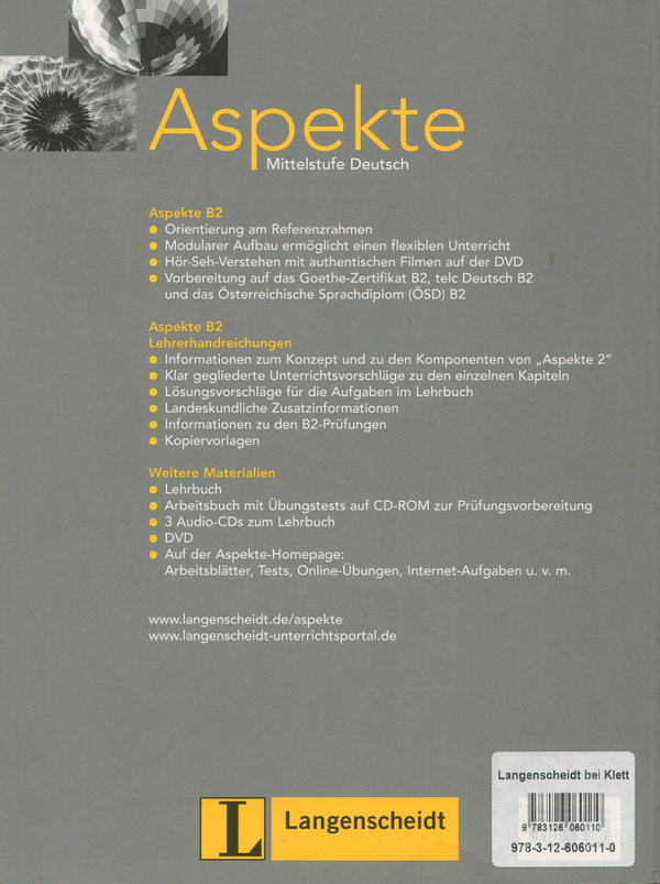 Бумажная книга «Aspekte 2 (B2). Lehrerhandreichungen» - фото №1
