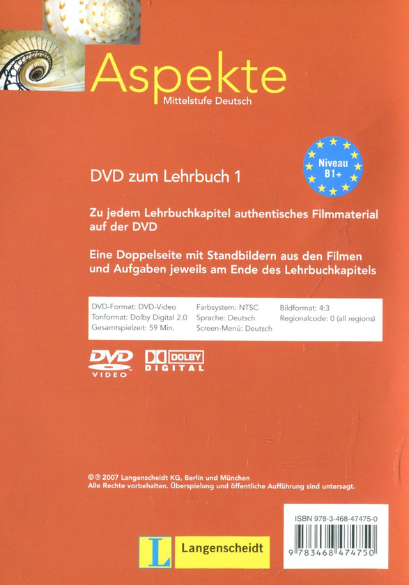[object Object] «Aspekte 1 (B1+). DVD zum Lehrbuch 1. Mittelstufe Deutsch», авторів Уте Койтан, Нана Охманн, Гелен Шмітц, Таня Зібер, Ральф Зонтаг - фото №2 - мініатюра