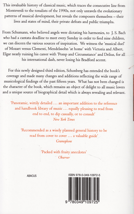 Паперова книга «The Lives of the Great Composers», автор Харольд С. Шонберг - фото №1