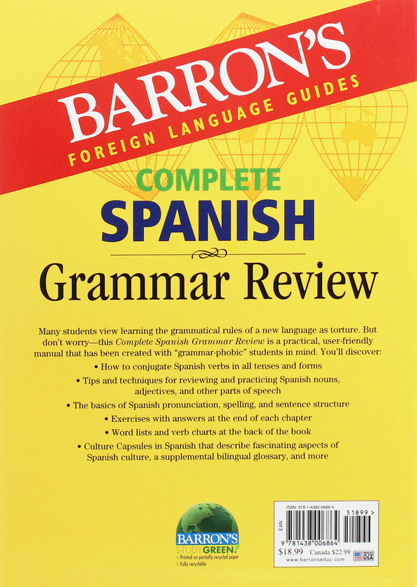 Паперова книга «Complete Spanish Grammar Review», автор Уільям Харві - фото №1