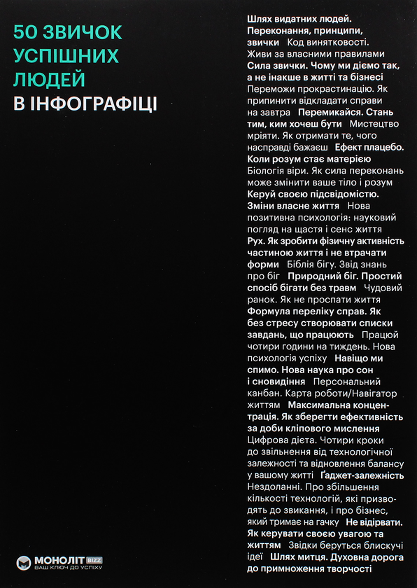 Бумажная книга «50 звичок успішних людей в інфографіці» - фото №1