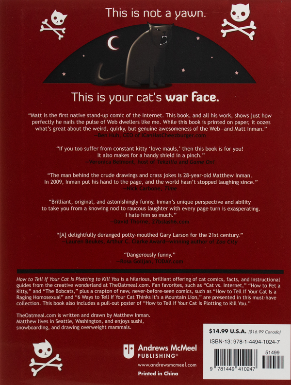 Бумажная книга «How to Tell If Your Cat is Plotting to Kill You», автор Мэтью Инман - фото №1