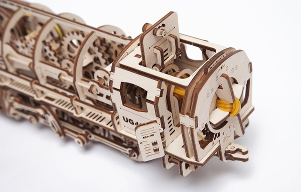  «Механічний 3D пазл Ukrainian Gears Паровоз з тендером (70012)», бренду Ukrainian Gears / UGears - фото №1