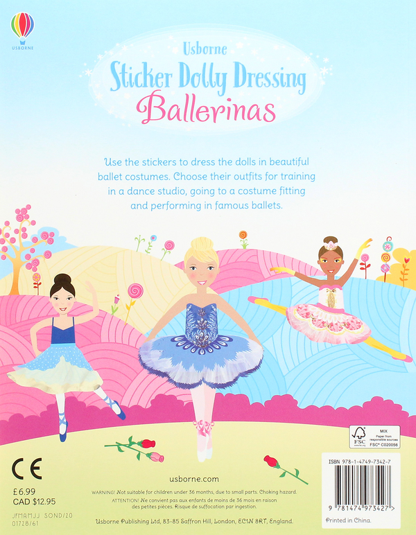 Паперова книга «Sticker Dolly Dressing Ballerinas», автор Лєоне Пратт - фото №1