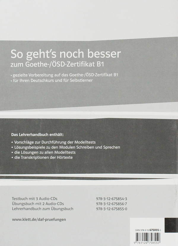 Бумажная книга «So geht's noch besser zum Goethe-/ÖSD-Zertifikat B1» - фото №1