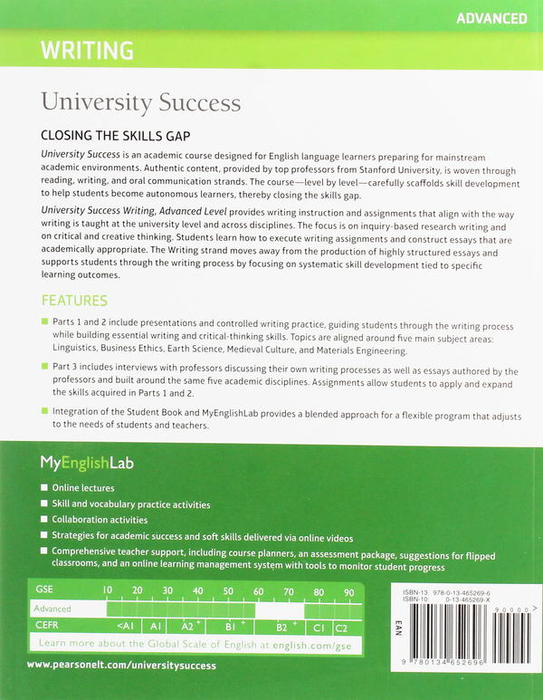 Паперова книга «University Success Writing Advanced, Student Book with MyLab English» - фото №1