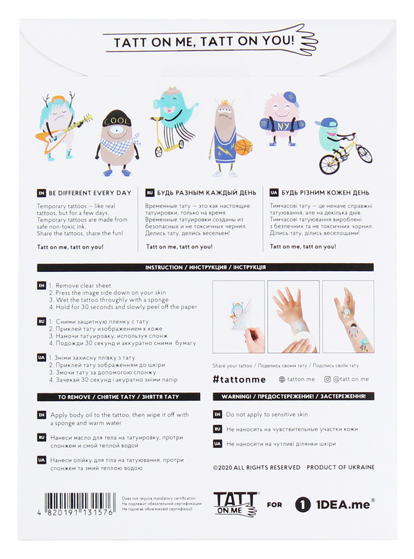 «Временные тату TATTon.me Monsters set», бренда TATTon.me - фото №1