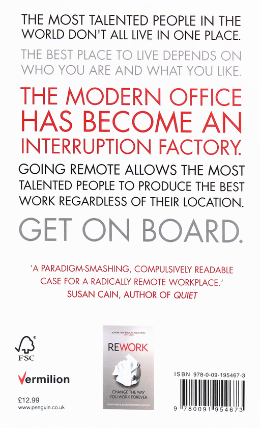 Паперова книга «Remote. Office Not Required», авторів Джейсон Фрайд, Девід Хейнмейер Ханссон - фото №1