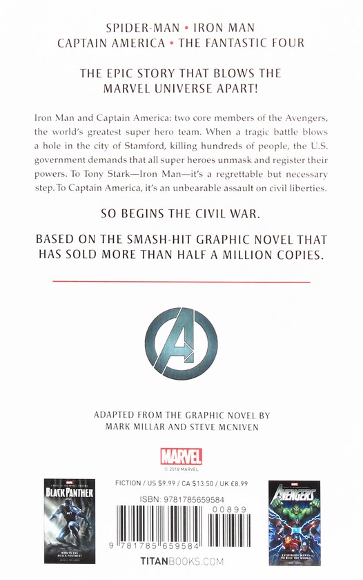 Паперова книга «Marvel novels - Civil War», автор Стюарт Мур - фото №1