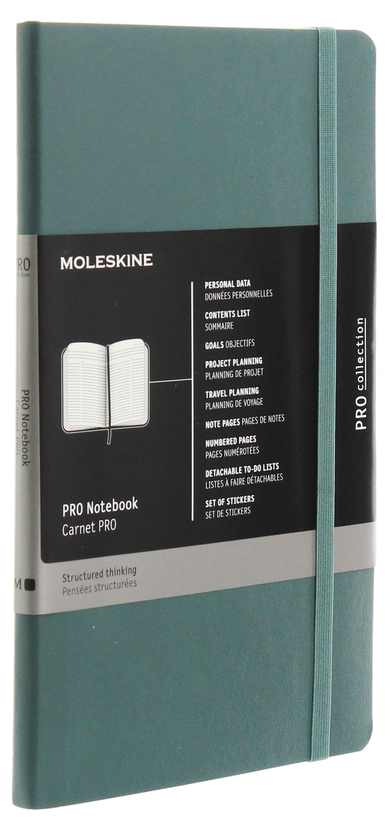  «Записная книга Moleskine PRO недатированная зеленая (PROPFNTB3SK19)», бренда Moleskine - фото №1