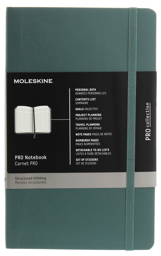  «Записная книга Moleskine PRO недатированная зеленая (PROPFNTB3SK19)», бренда Moleskine - фото №1