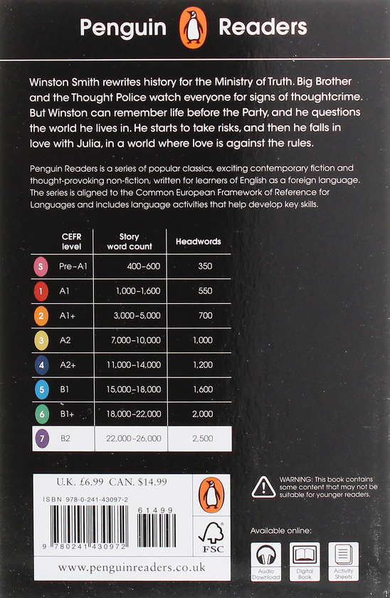 Бумажная книга «Penguin Readers Level 7. Nineteen Eighty-Four (1984)», автор Джордж Оруэлл - фото №1