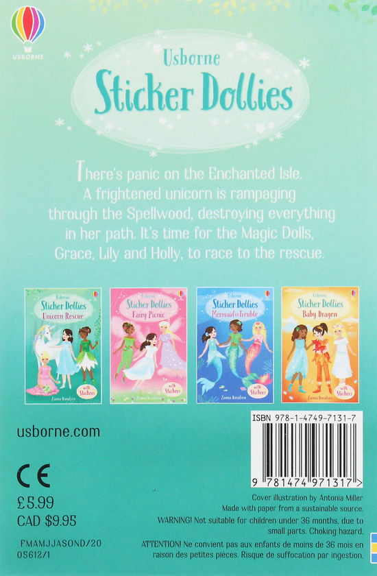 Паперова книга «Sticker Dolly Stories. Unicorn Rescue», автор Занна Девідсон - фото №1