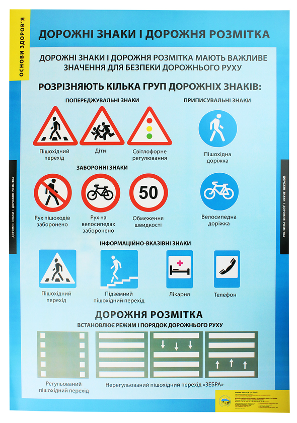 Бумажная книга «Дорожні знаки і дорожня розмітка. Плакат» - фото №1