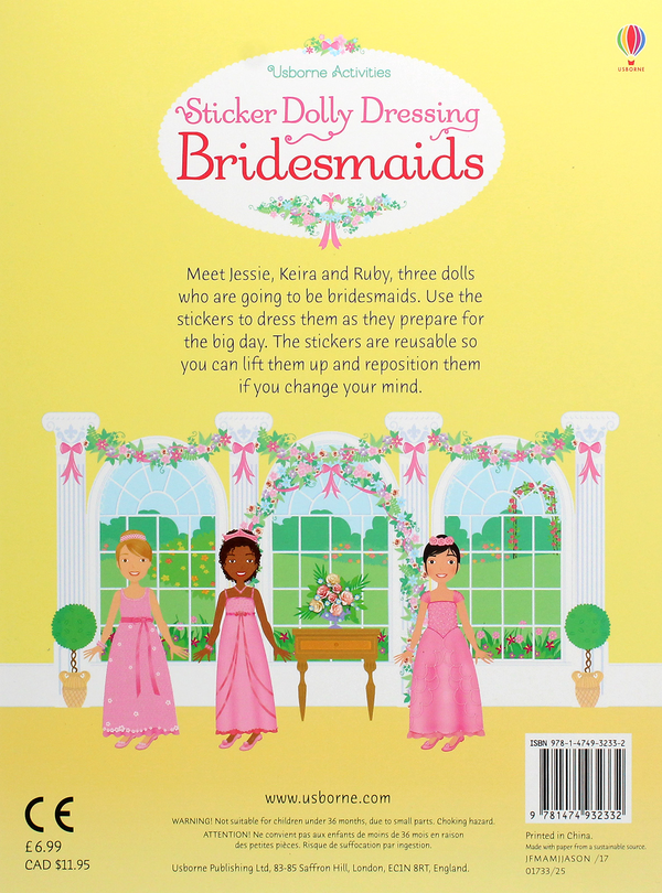 Бумажная книга «Sticker Dolly Dressing Bridesmaids», автор Люси Боумэн - фото №1