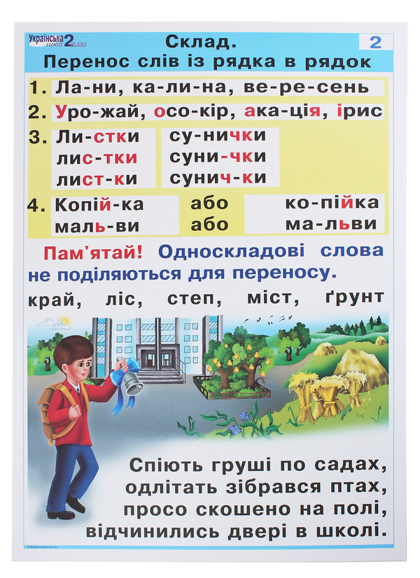 Паперова книга «Українська мова в таблицях. 2 клас», автор Галина Шандрівська - фото №1