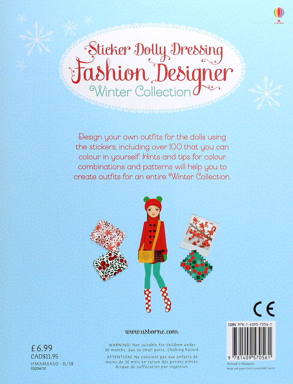 Бумажная книга «Sticker Dolly Dressing Fashion Designer. Winter Collection», автор Фиона Уотт - фото №1