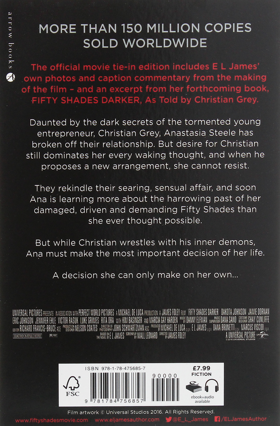 Паперова книга «Fifty Shades Darker. Official Movie Tie-in Edition, Includes Bonus Material», автор Е. Л. Джеймс - фото №1