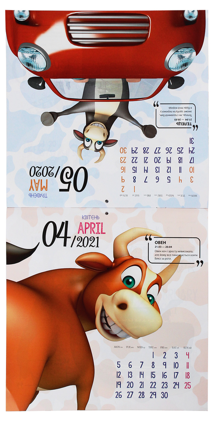 Бумажная книга «Календарь на 2021. Свято кожен день. Рік бика. Funny bulls» - фото №1