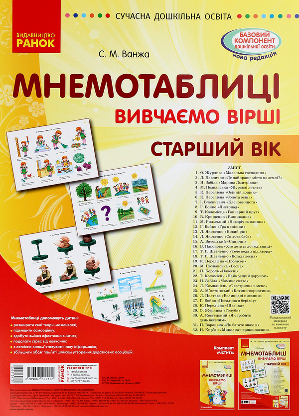 Книга Мнемотаблиці. Вивчення віршів. Старший вік