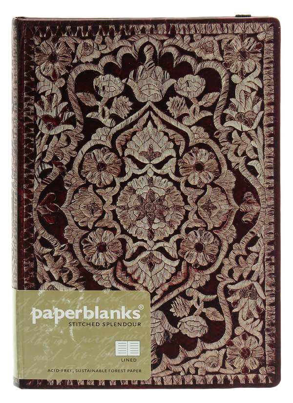  «Записная книжка Paperblanks Расшитое великолепие Роза средняя в линию (PB1205-4)», бренда Paperblanks - фото №1