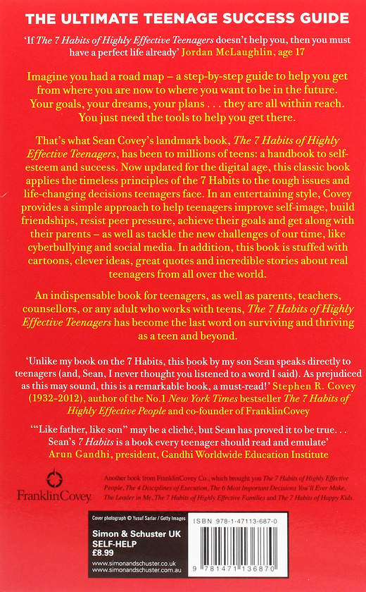 Паперова книга «The 7 Habits Of Highly Effective Teenagers», автор Шон Кові - фото №1