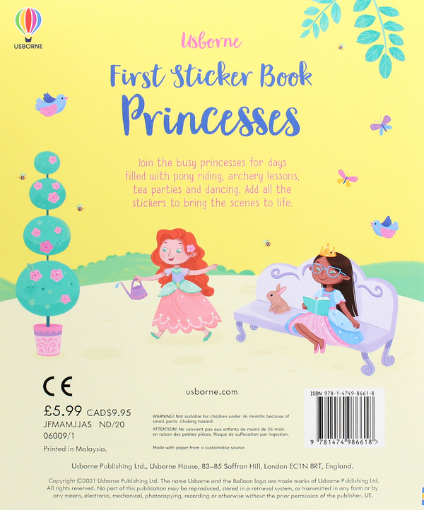 Паперова книга «First Sticker Book Princesses», автор Керолайн Янг - фото №1