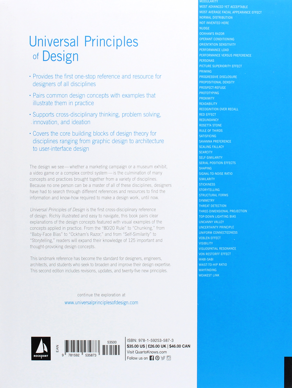 Бумажная книга «Universal Principles of Design», авторов Уильям Лидвелл, Критина Холден, Джилл Батлер - фото №1